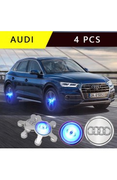 For Au'di Car Wheel Hub Center Caps Floating LED Light (4pcs)