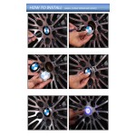 For BM'W Car Wheel Hub Center Caps Floating LED Light (4pcs)