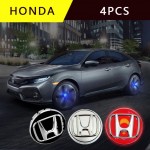 For Hon'da Car Wheel Hub Center Caps Floating LED Light (4pcs)