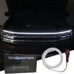 Car led hood light dynamic effect front grille through lamp