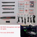 Civic RGB 64 Colour Atmosphere Decorate Led Light 2016-2022 Year (22 lights)