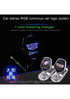 Car hood solar stereo RGB glowing badge