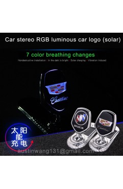 Car hood solar stereo RGB glowing badge