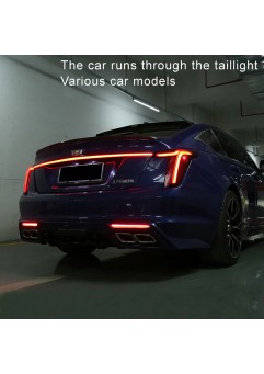 Car tail runs through the atmosphere light