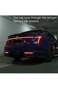 Car tail runs through the atmosphere light