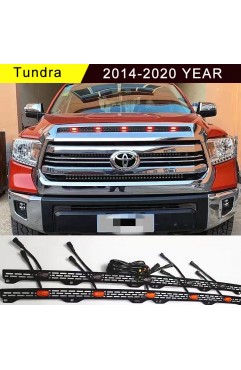 Tundar car 2014-2020 front grille hood Yellow bead light