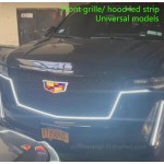 Car led hood light dynamic effect front grille through lamp