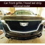 Car led hood light dynamic effect front grille through lamp