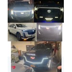 Car led hood light dynamic effect front grille through lamp